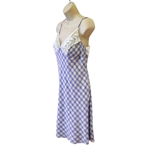 Listicle Lavender Multi-Color Plaid & Crochet Lace Mini Dress,Medium,NWT - Picture 4 of 16